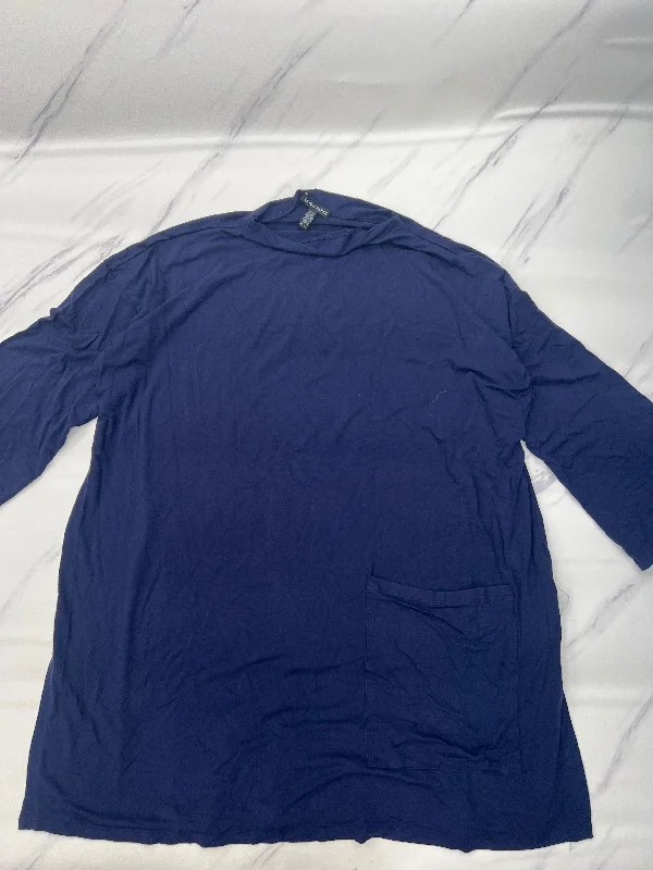 Online Specials Top Long Sleeve By Eileen Fisher In Blue, Size: Xl
