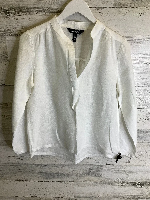Clearance Event Top Long Sleeve By Ellen Tracy In White, Size: S