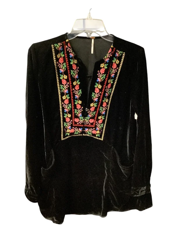 Now or Never Top Long Sleeve By Free People In Black, Size: S