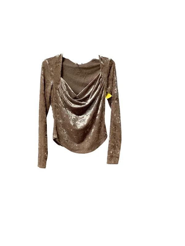 Grand Opening Sale Top Long Sleeve By Free People In Gold, Size: Xs