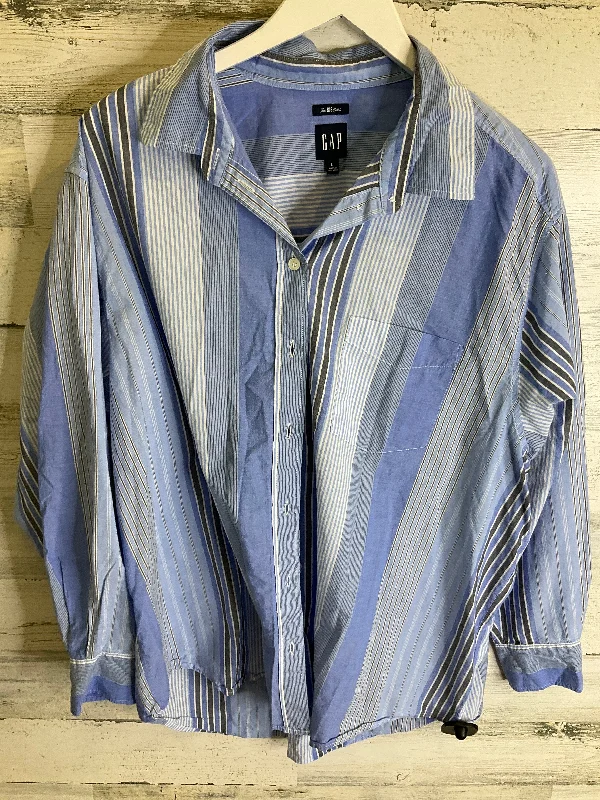 Midnight Sale Top Long Sleeve By Gap In Blue, Size: L