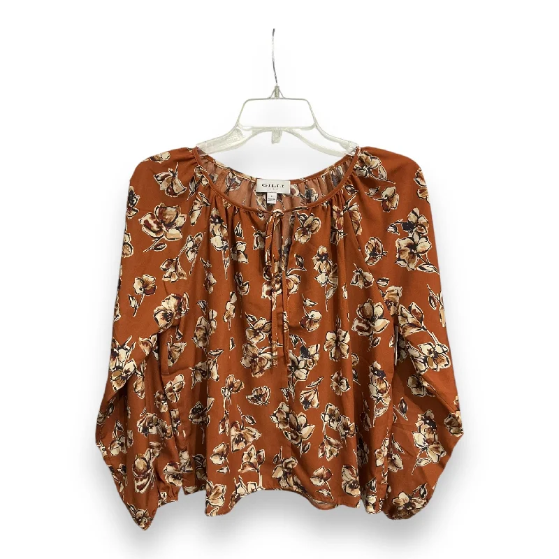 Flash Sale Top Long Sleeve By Gilli In Floral Print, Size: S