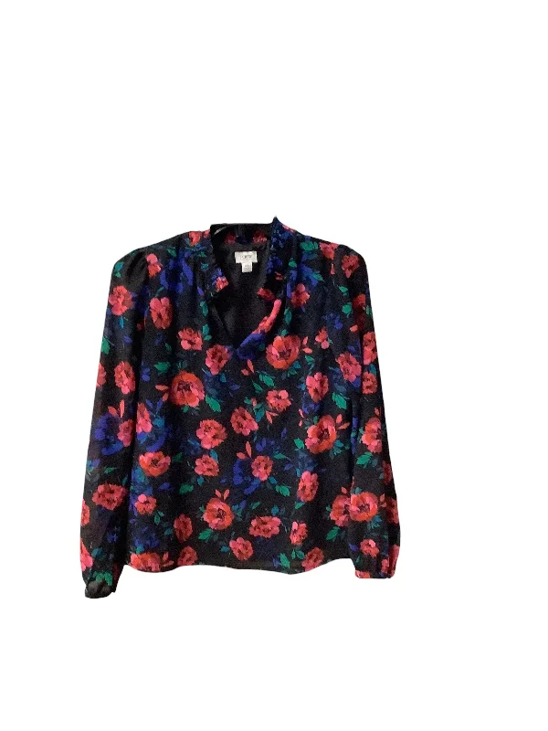 Hurry In Top Long Sleeve By J. Crew In Floral Print, Size: Xs