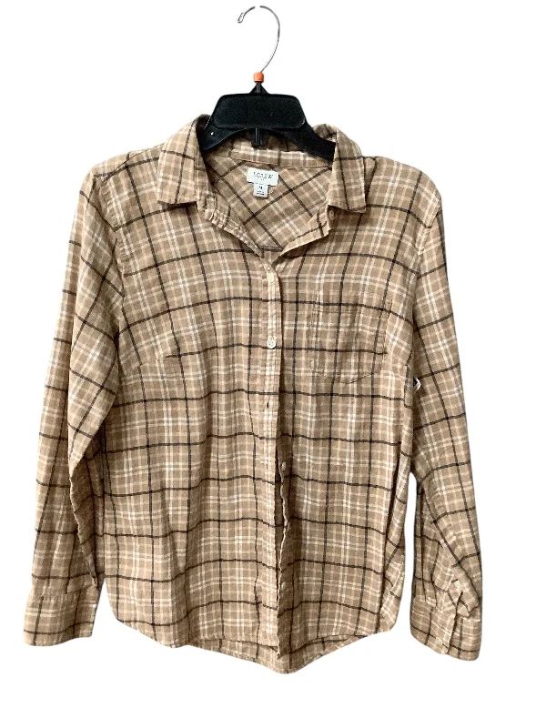 Instant Discount Top Long Sleeve By J Crew O In Plaid, Size: M