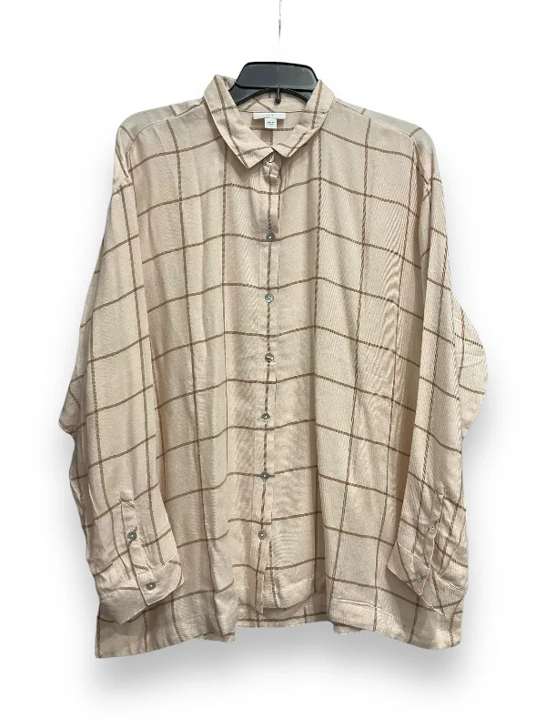 Super Savings Top Long Sleeve By J. Jill In Plaid Pattern, Size: L