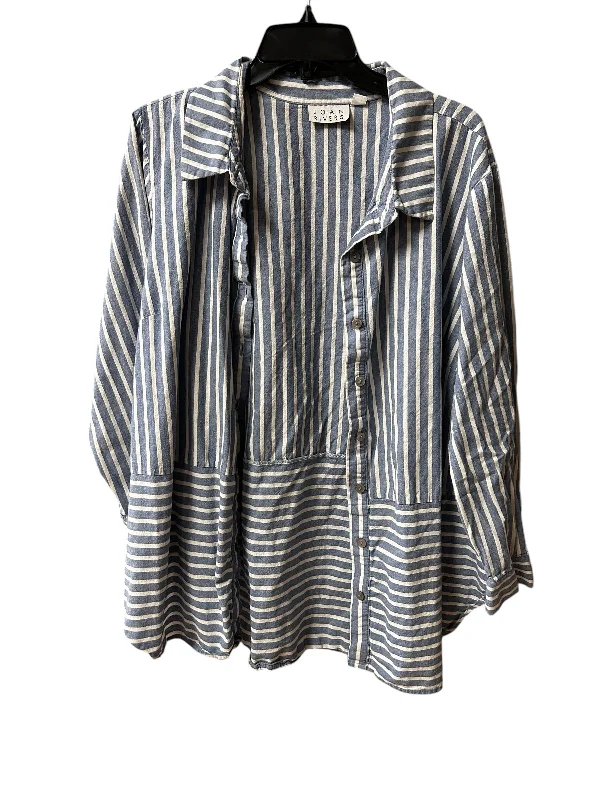 Price Drop Top Long Sleeve By Joan Rivers In Striped Pattern, Size: 3x