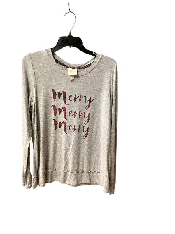 Price Drop Top Long Sleeve By Knox Rose In Grey, Size: M