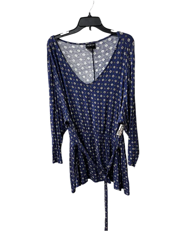 Members Only Top Long Sleeve By Lane Bryant In Blue, Size: 22