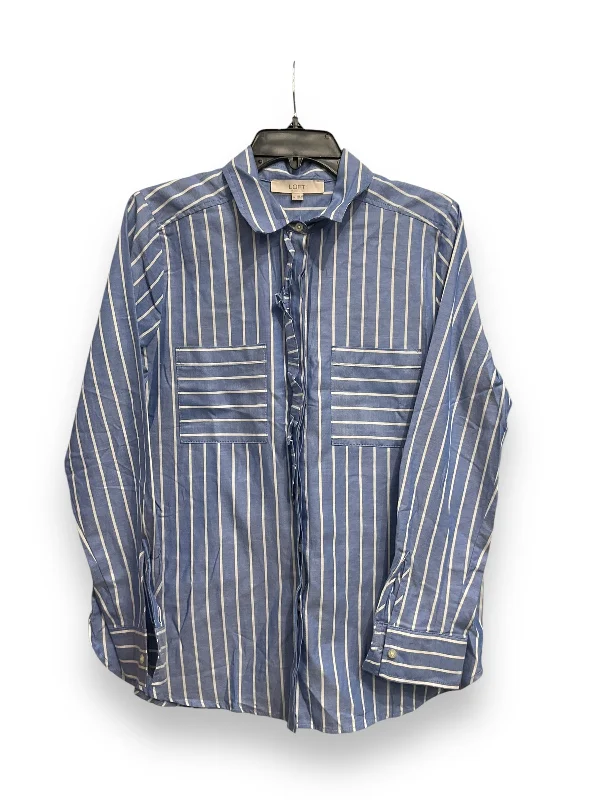 Extra Savings Top Long Sleeve By Loft In Striped Pattern, Size: M