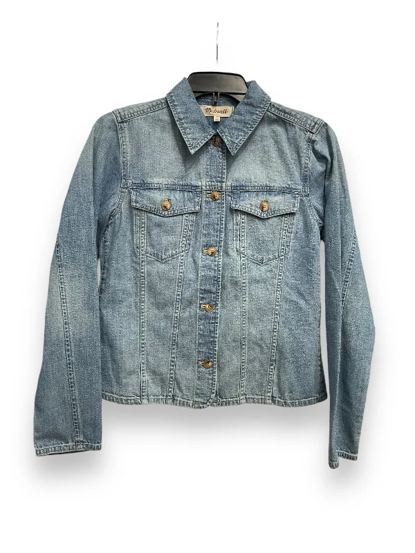 Overstock Top Long Sleeve By Madewell In Blue Denim, Size: S