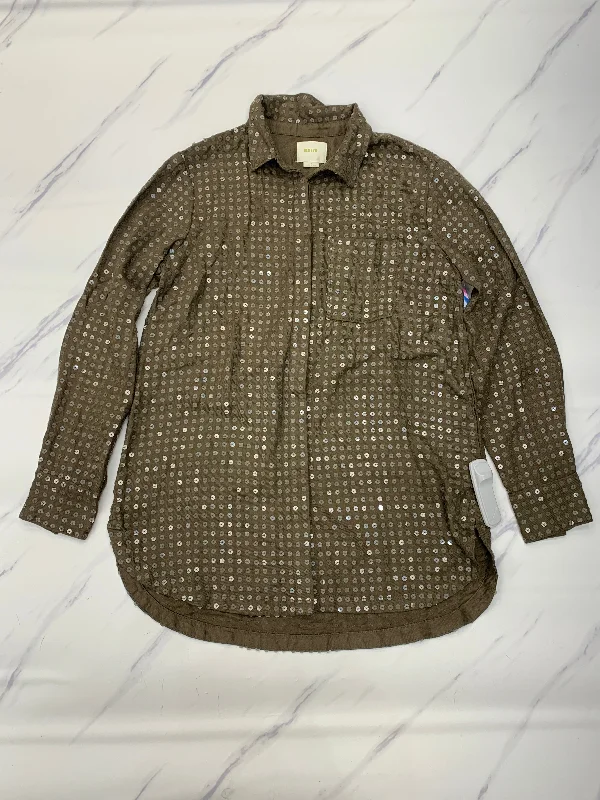 Don't Wait Top Long Sleeve By Maeve In Green, Size: S