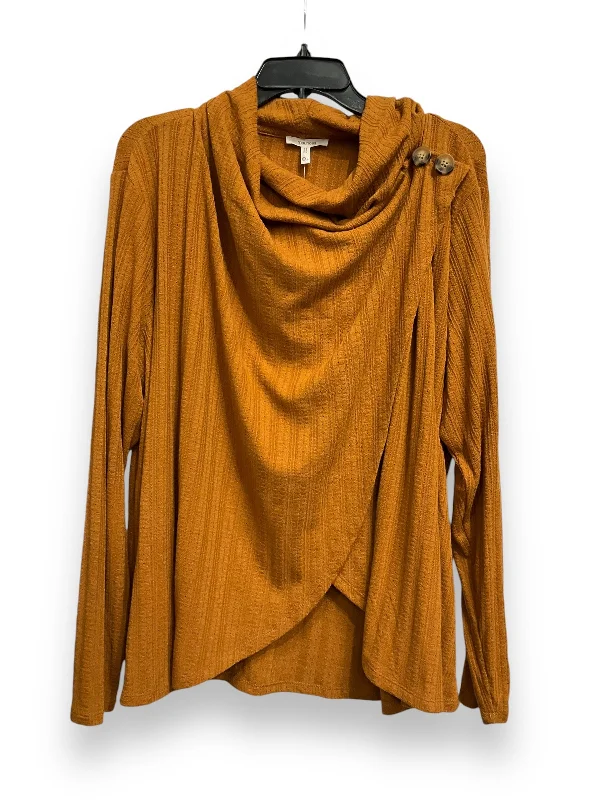 Quick Sale Top Long Sleeve By Maurices In Tan, Size: Xxl