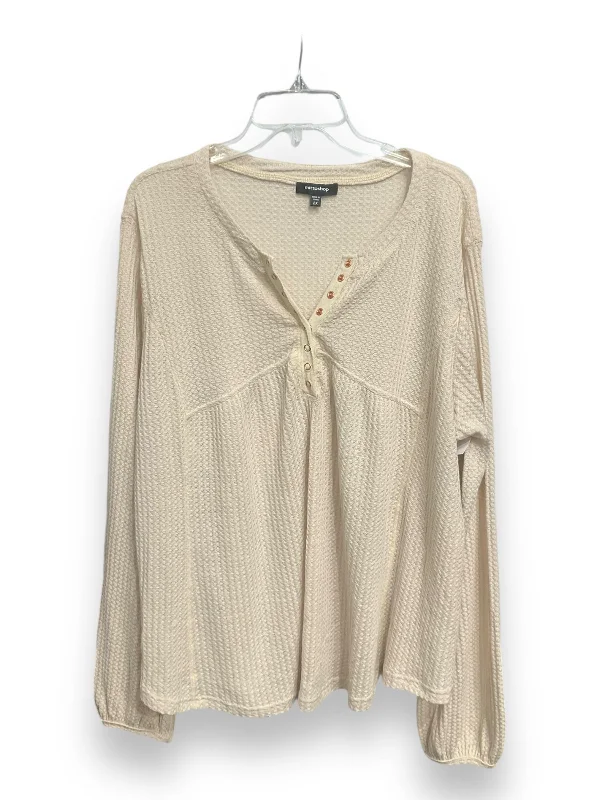 Price Fest Top Long Sleeve By Mittoshop In Cream, Size: 2x