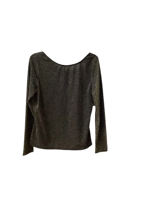 Deal Frenzy Top Long Sleeve By New York And Co In Black & Gold, Size: L