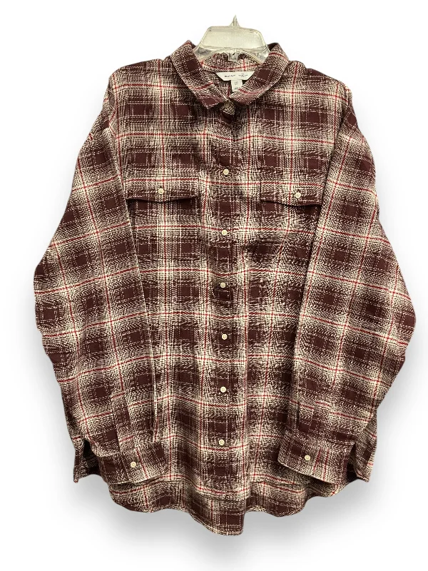 Year-End Clearance Top Long Sleeve By Old Navy In Plaid Pattern, Size: Xxl