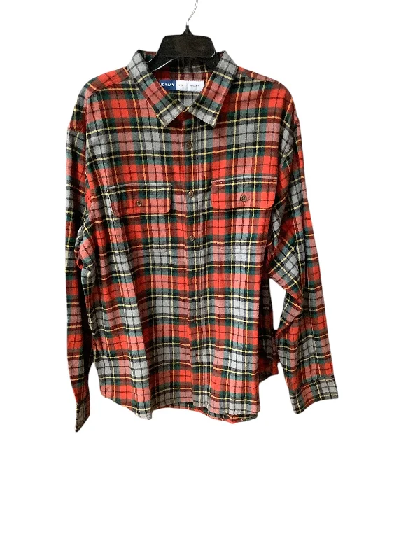 Exclusive Deal Top Long Sleeve By Old Navy In Plaid, Size: 18