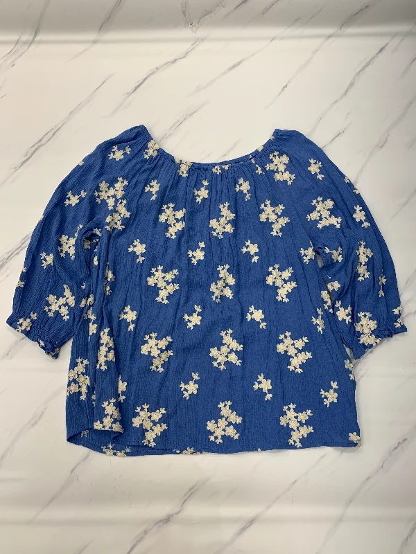 Take Advantage Top Long Sleeve By Soft Surroundings In Blue, Size: 1x