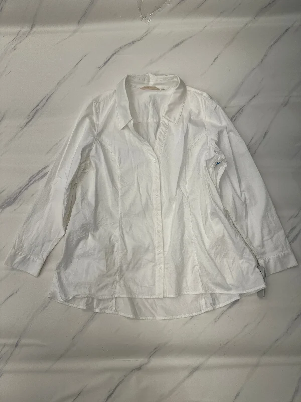 Super Savings Top Long Sleeve By Soft Surroundings In White, Size: L