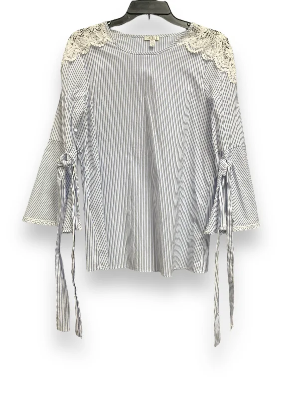 Best Deals Top Long Sleeve By Spense In Striped Pattern, Size: M