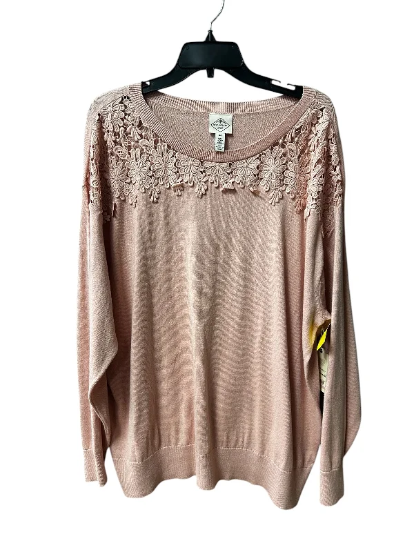 Big Discounts Top Long Sleeve By St Johns Bay In Blush, Size: 26