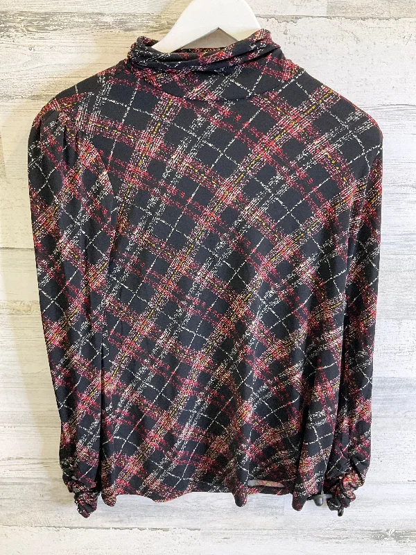 Act Now Top Long Sleeve By Susan Graver In Black & Red, Size: Xs