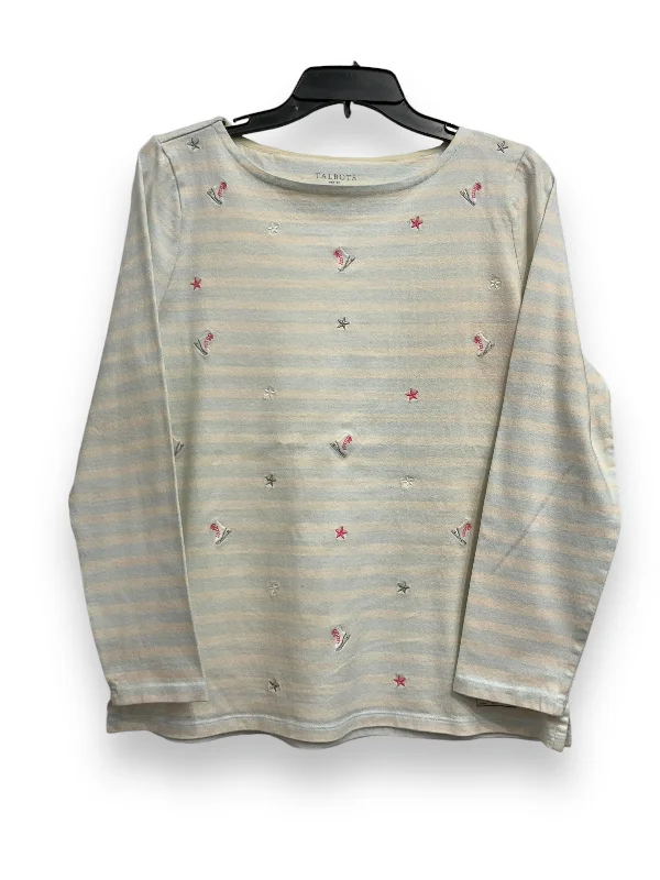 Final Clearance Top Long Sleeve By Talbots In Striped Pattern, Size: Lp