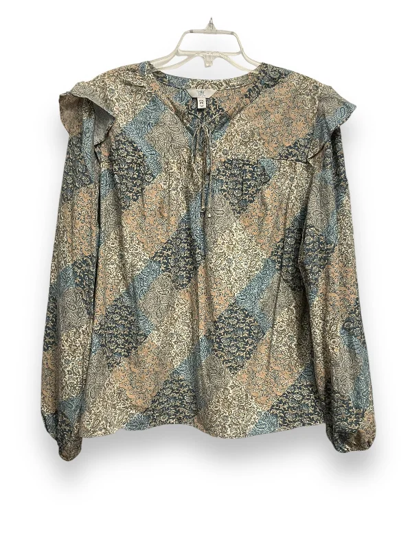 Instant Discount Top Long Sleeve By Time And Tru In Floral Print, Size: 3x
