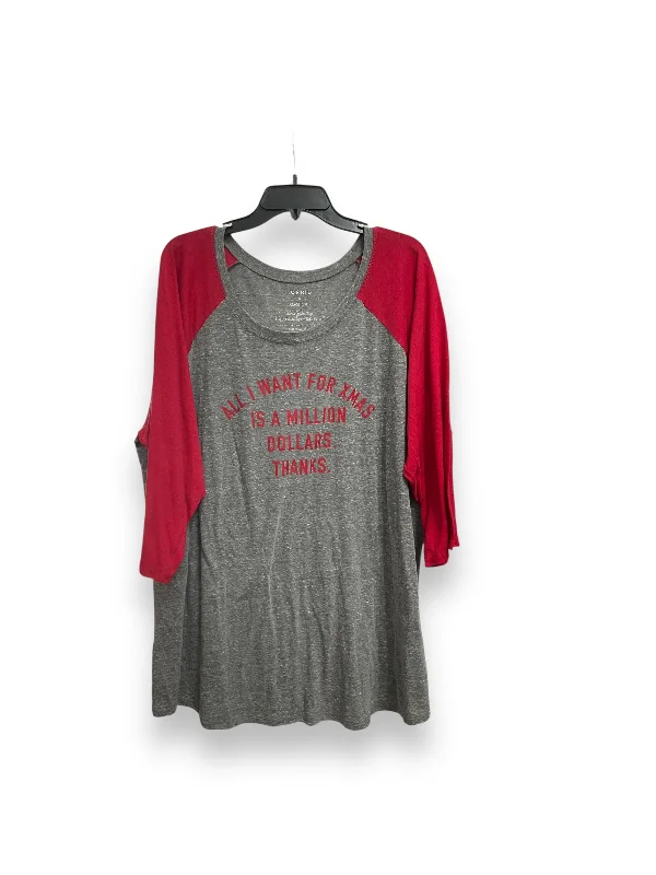 Anniversary Sale Top Long Sleeve By Torrid In Grey, Size: 4x
