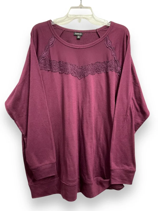 Flash Sale Top Long Sleeve By Torrid In Purple, Size: 3x