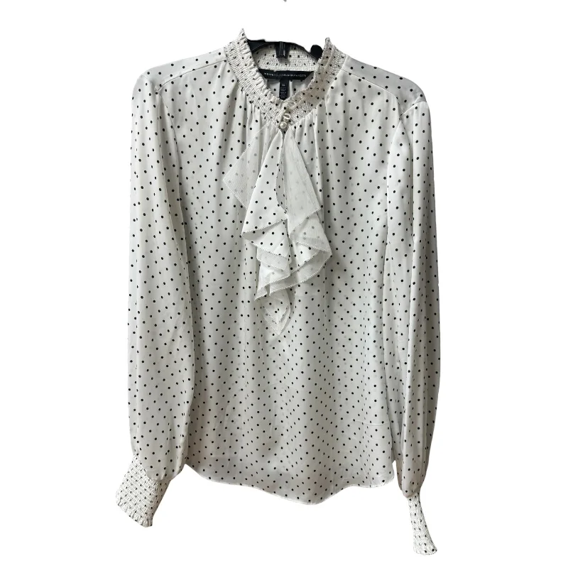 Anniversary Sale Top Long Sleeve By White House Black Market In Polkadot Pattern, Size: 14