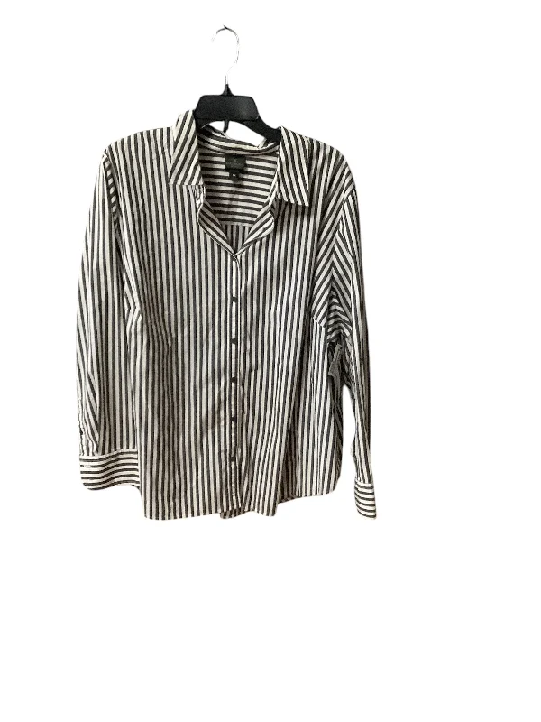 Value Deals Top Long Sleeve By Worthington In Striped Pattern, Size: 3x