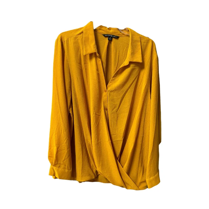 Loyalty Reward Top Long Sleeve By Zac And Rachel In Mustard, Size: 3x