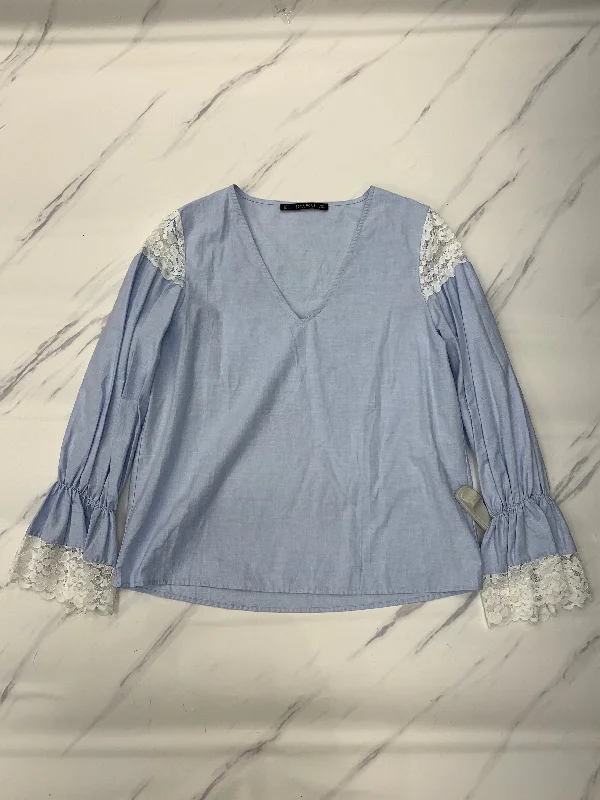 Price Buster Top Long Sleeve By Zara Basic In Blue, Size: M