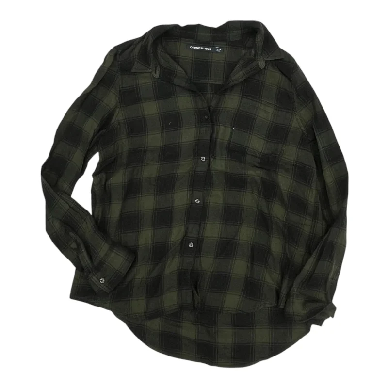 Deal Dash Top Ls By Calvin Klein In Green, Size:Xl