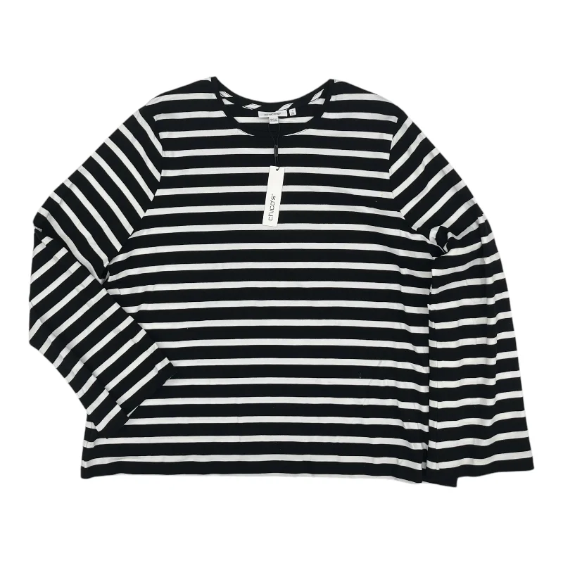 Savings Galore Top Ls By Chicos In Black & White, Size:Xxl