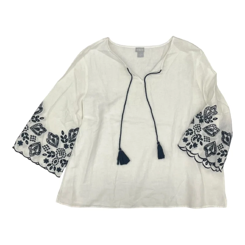 Don’t Miss Out Top Ls By Chicos In White, Size:2X