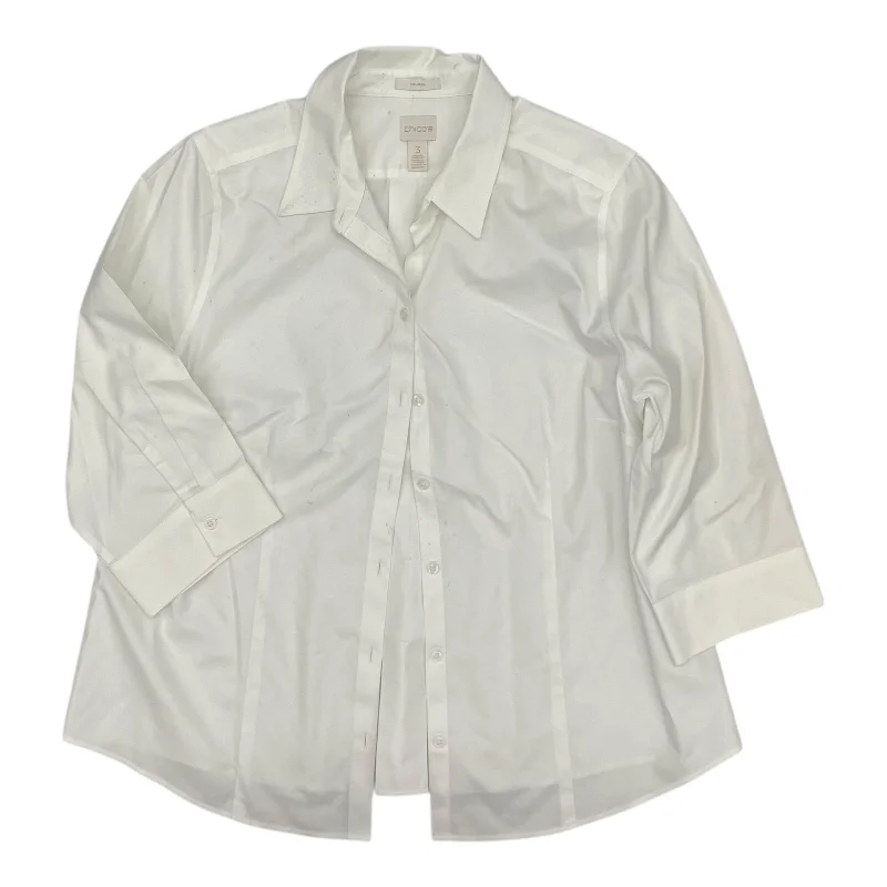 Now or Never Top Ls By Chicos In White, Size:Xl