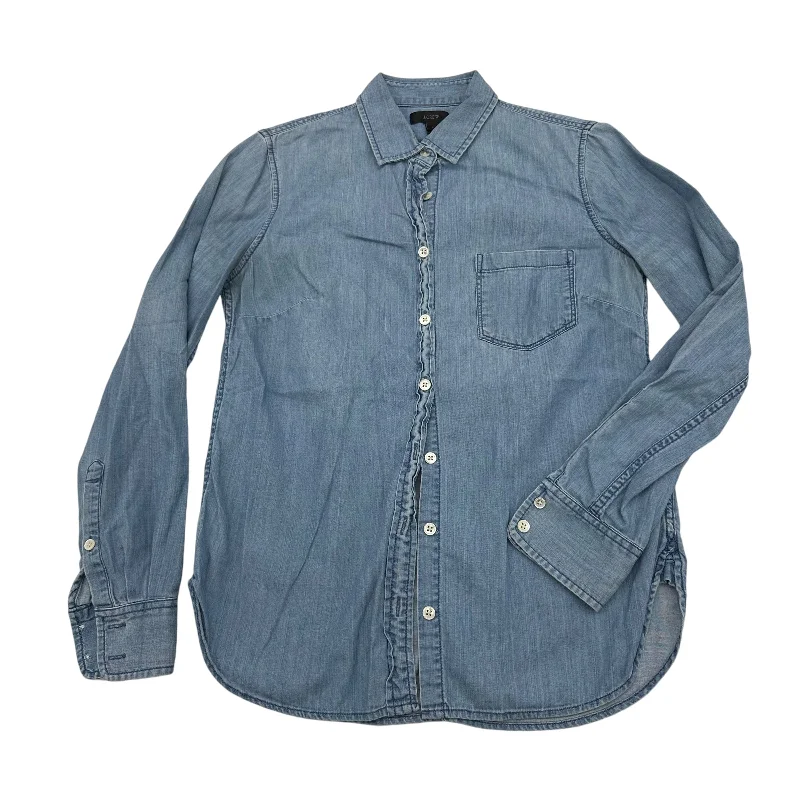 Weekend Deal Top Ls By J. Crew In Blue Denim, Size:Xs