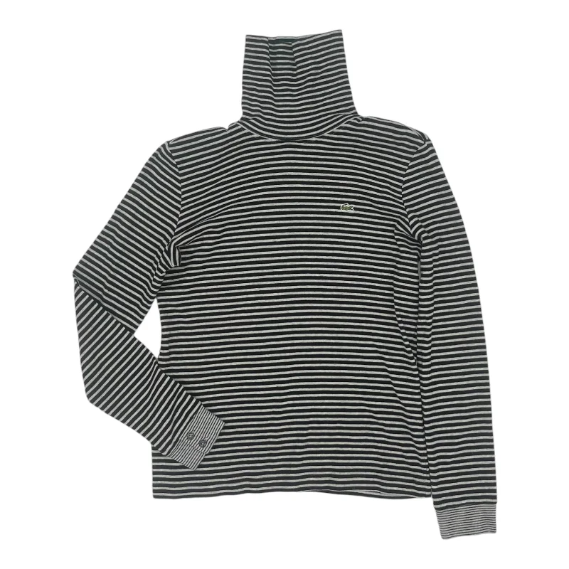 Sneak Peek Sale Top Ls By Lacoste In Black & Grey, Size:S