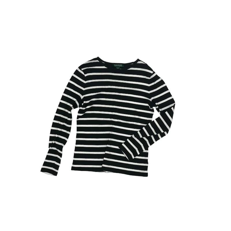 Deal Dash Top Ls By Ralph Lauren In Black & White, Size:M