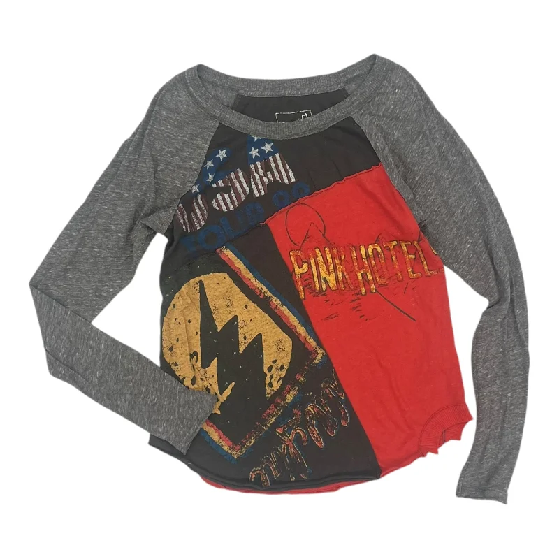 Unmissable Offer Top Ls By We The Free In Grey & Red, Size:Xs