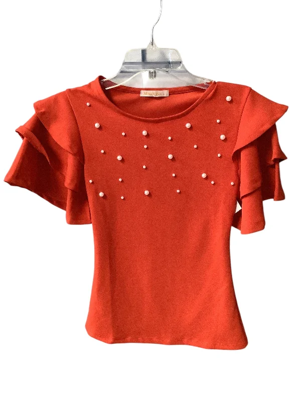 Shop and Save Top Short Sleeve By Cmf In Red & White, Size: S