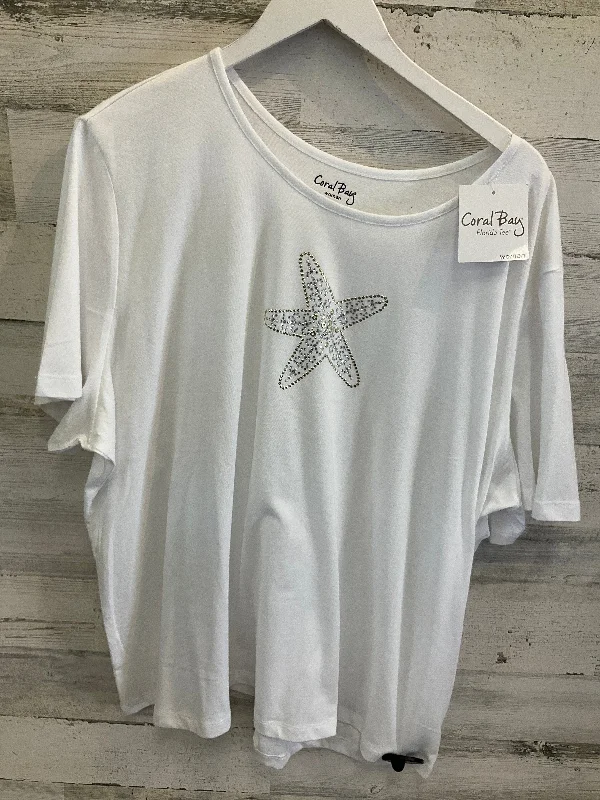Online Exclusive Top Short Sleeve By Coral Bay In White, Size: 3x
