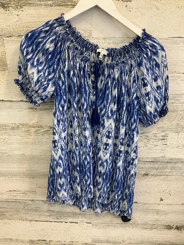 Act Now Top Short Sleeve By Joie In Blue & White, Size: S