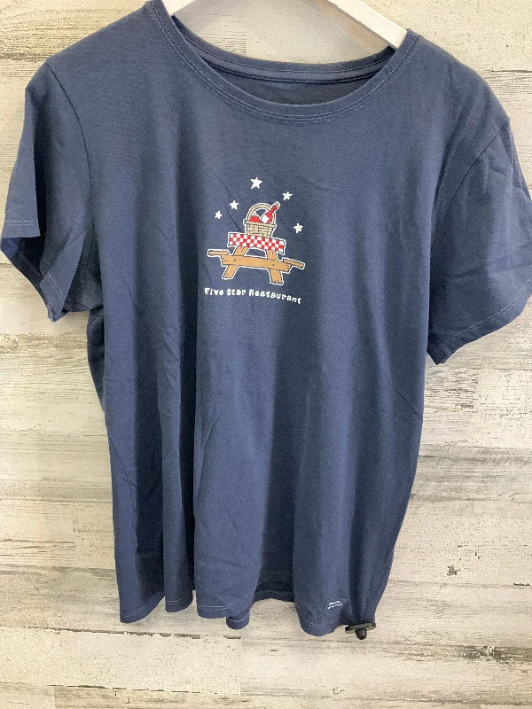Exclusive Deal Top Short Sleeve By Life Is Good In Blue, Size: Xl