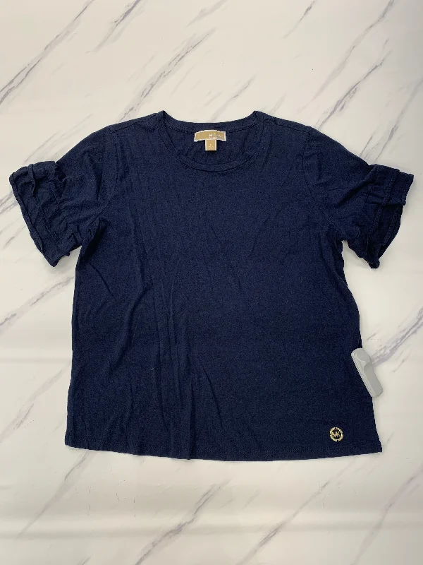 The Best Prices Top Short Sleeve By Michael By Michael Kors In Blue, Size: L