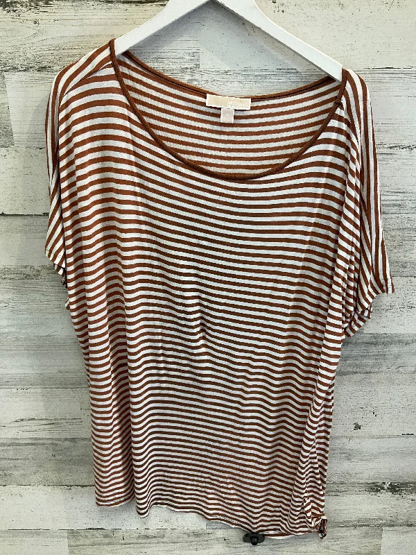 Fantastic Offers Top Short Sleeve By Michael Kors In Brown & White, Size: Xl