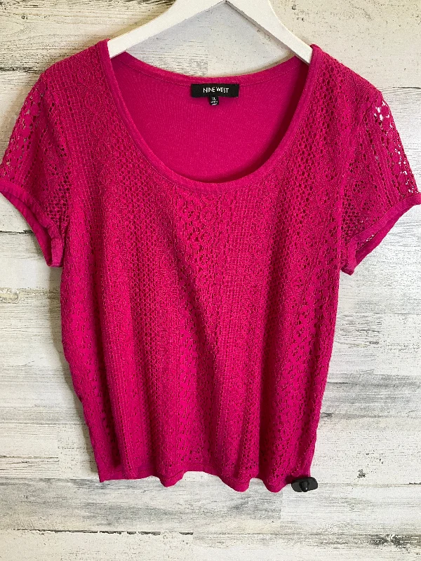 Final Sale Top Short Sleeve By Nine West Apparel In Pink, Size: Xl