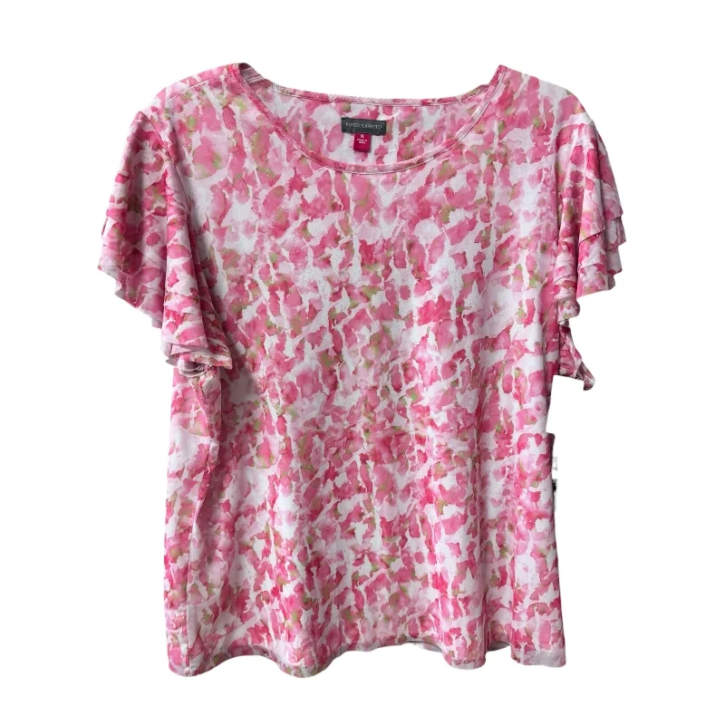 Exclusive Preview Top Short Sleeve By Vince Camuto In Pink, Size: Xl