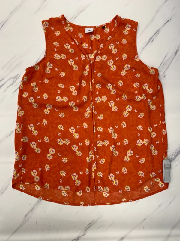 Bonus Savings Top Sleeveless By Cabi In Orange, Size: L